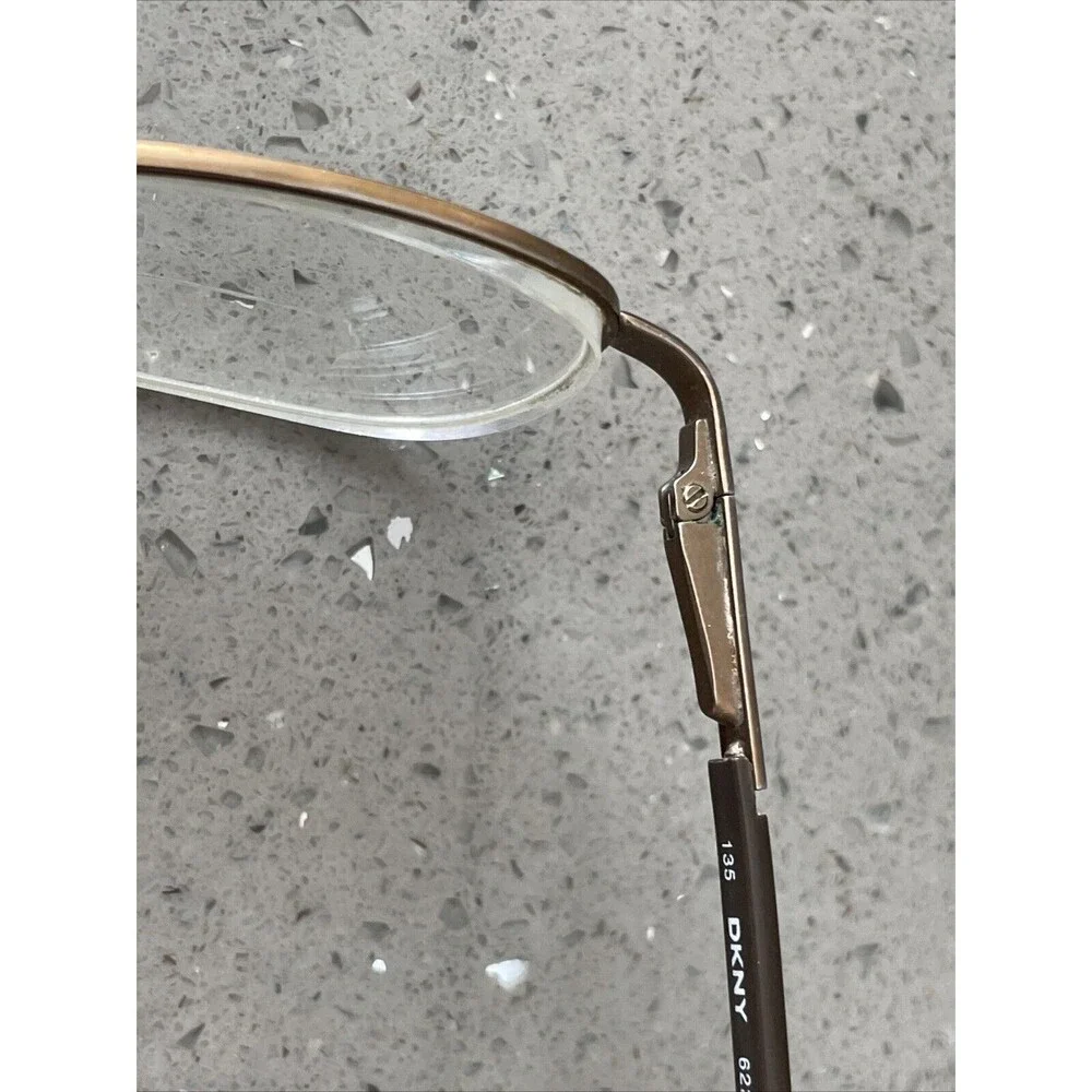 DKNY 6227 2225 50 18 135 Eyeglasses Frames Only Half Rim Flex Hinges brown Italy